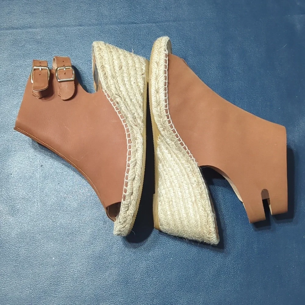 Kanna Womens Shoes Wedge Sandels Espadrilles Neutral‎ Quiet Luxury Size 41 10